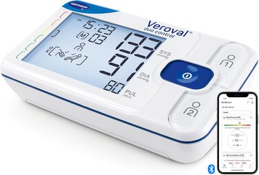 Тонометр Veroval duo control medium – вимірювання артеріального тиску на плечі з контролем ритму серця | цифровий, з додатком (Bluetooth), контролем положення манжети, індикатором спокою & програмне забезпечення medium Normal