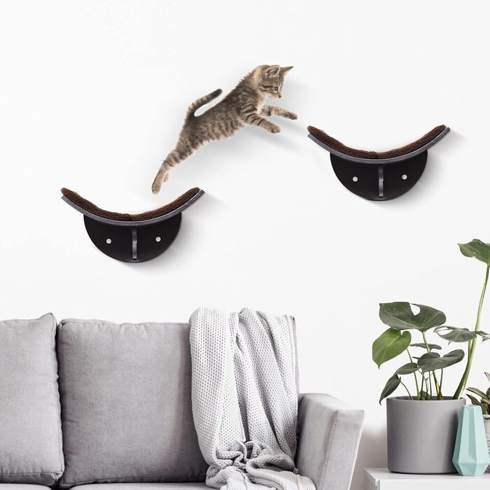 PawHut Cat Bed Cat Wall Bed Cat Shelf Wall Mount Plush Cushion MDF