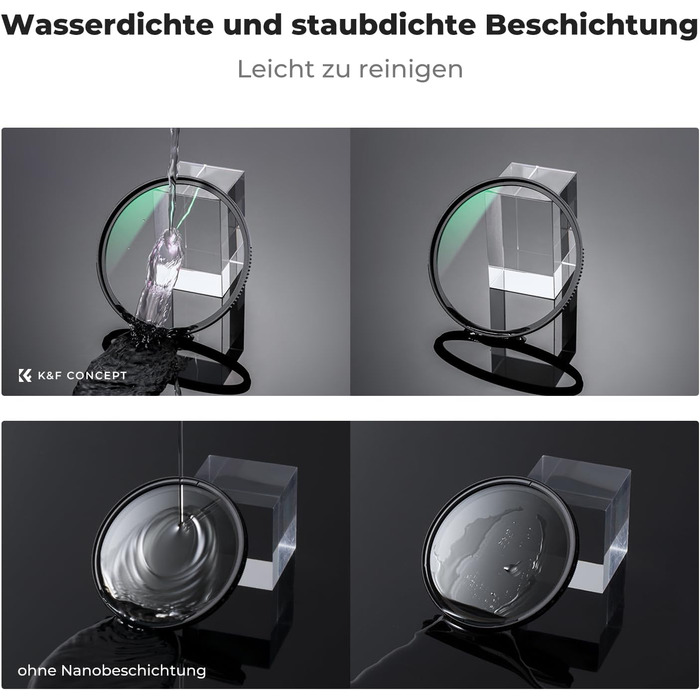 Фільтр UV K&F Concept 67mm 9H, захисний фільтр, захист від ударів (Nano Xcel)