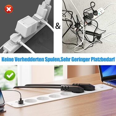 Мережевий фільтр 6-фазовий з USB-портами (4 USB-A, 2 USB-C), з вимикачем, білий, PD 20W