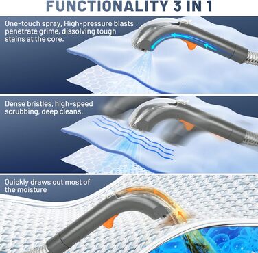 Портативний мийкий пилосос 400W з 2-танком для чищення диванів, килимів, авто та постільної білизни