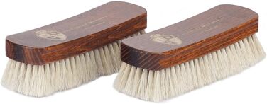 Langer & Messmer shoe brush made of fine horsehair for effectively polishing your shoes - The polishing brush for professional shoe care - Available individually or in a 2-pack