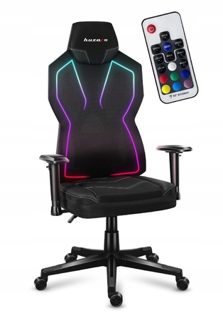 Ігрове крісло Huzaro Combat 6.2 RGB, тканина, чорне