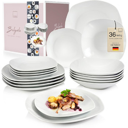 Набір сервірувальних тарілок Sänger Bilgola (2 шт.) – порцеляна, білий колір, 23 x 34 см. Підходять для м'яса, риби та закусок. PREMIUM COLLECTION. Можливе миття в посудомийній машині.