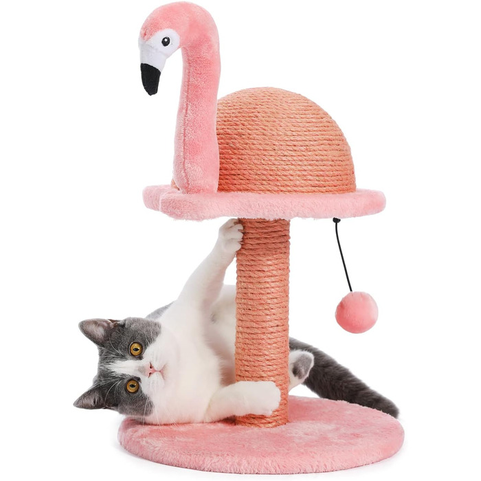 PAWZ Road Flamingo Scratching Post, creative scratching post, stylish cat tree, H: 48 cm, pink…