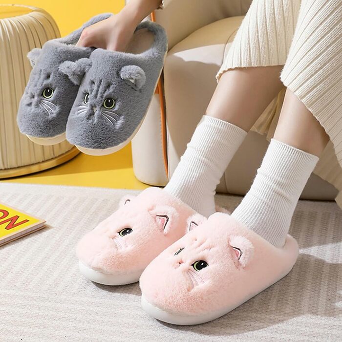 Теплі плюшеві тапочки Shaine для дому: жіночі, чоловічі, унісекс, з антиковзанням, бавовна, колір рожевий (38/39 EU)