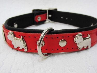 Льорочок для собак Westie, шкіряний, обхват шиї 30-36 см, червоний, новий