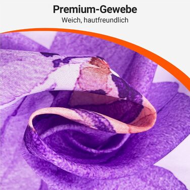 Штора для душу 240x200 см, квіти, поліестер, антигрибкова, водовідштовхувальна, з кільцями та утяжувачем (Ліловий)