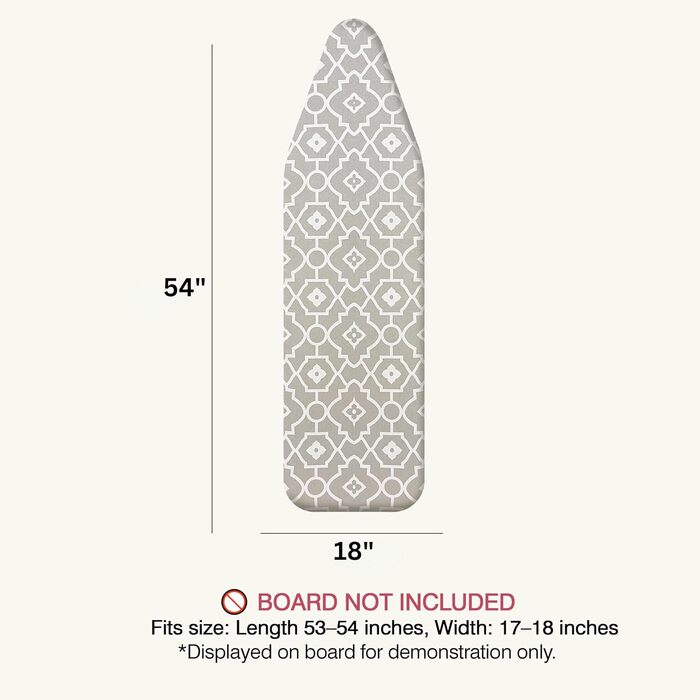 Чохол та накладка для прасувальної дошки 137x45 см, бавовна, термостійкий, товста підкладка, кишенька для праски, Smart Fit, без хімікатів, для прання в машині
