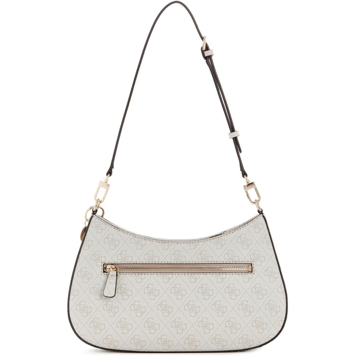 Сумка GUESS Noelle II Top Zip, біла з принтом, через плече