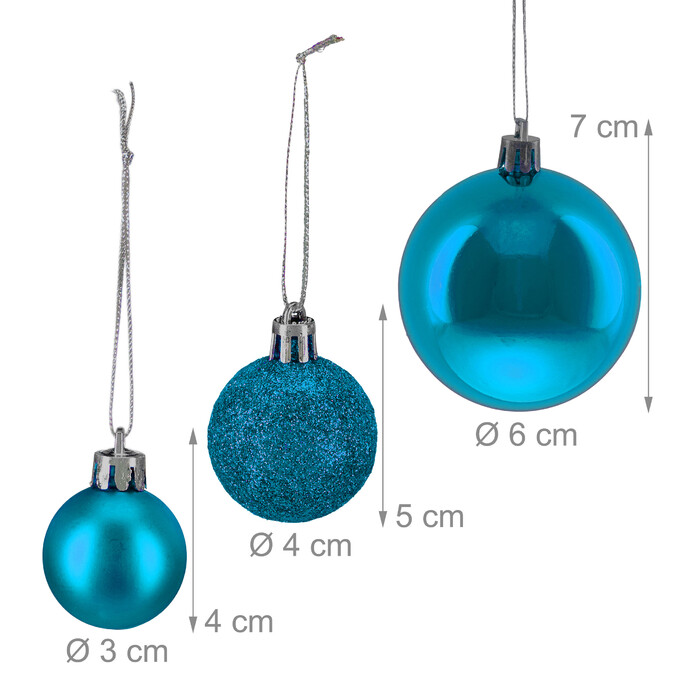 Relaxdays Set of 76 Christmas Baubles