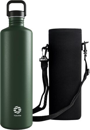 2L Stainless Steel Water Bottle | 2 Liter Single-Walled Water Canteen | Eco-Friendly Reusable Bottle | Plastic-Free and Leak-Proof Metal Water Bottle | 2l Eco Drinking Bottle, Green