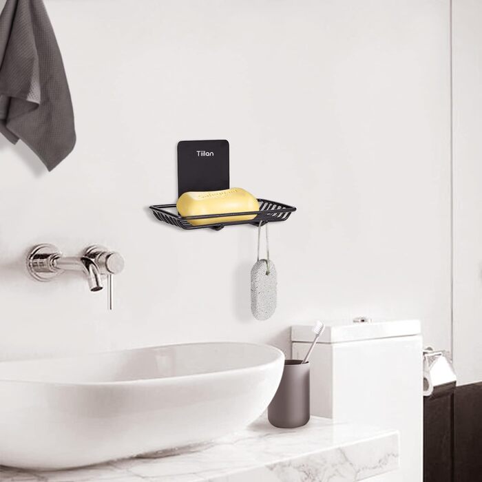 Тримач для мила на стіну - Edelstahl (чорний) | Edelstahl, самоклеючі, для ванної кімнати