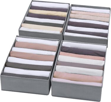 Coorganisers 4-Pack T-Shirt Drawer Organizers for Clothes, 8 Compartments, Storage Box, Closet, Clothing, Organizer, Leggings, Silk Scarves