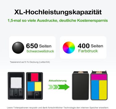 Картриджі для принтера ANKINK 302XL (чорний та кольоровий), замінник HP 302 XL, набір 2 шт.