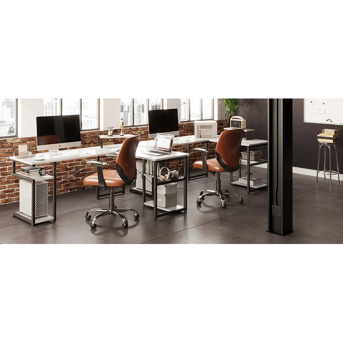 Кутовий ігровий комп'ютерний стіл 168x120 см, білий, з подовжувачем