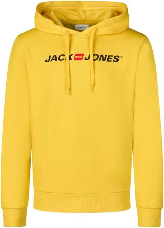 Чоловічий худі Jack & Jones JJMORTY Regular Fit з принтом, колір Solar Power (зелено-жовтий), розмір L