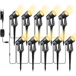 LED-стрічкова освітлювальна система для саду, 14 м, 4 шт, тепле біле світло 3000K, IP65, 27V, 600lm. Підходить для саду, тераси, в'їзду.