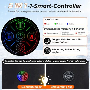 Обогреваемый жилет Smartes с управлением через APP | 8-зонный обогреватель для лыж и кемпинга | Аккумулятор 20000mAh 7.4V | 3 температурных режима | Ветро- и водонепроницаемый | Можно стирать в машинке, мужской/женский жилет L