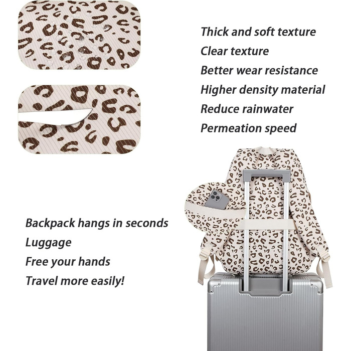 Шкільний рюкзак для дівчинки-підлітка з м'якої тканини 'Leopard Velvet'