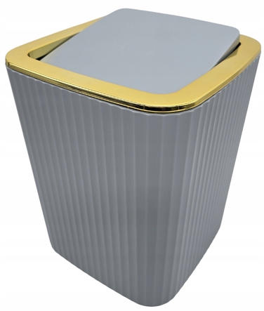 Набір аксесуарів для ванної кімнати та туалету (6 предметів): дозатор, кошик, йоржик — Золотий