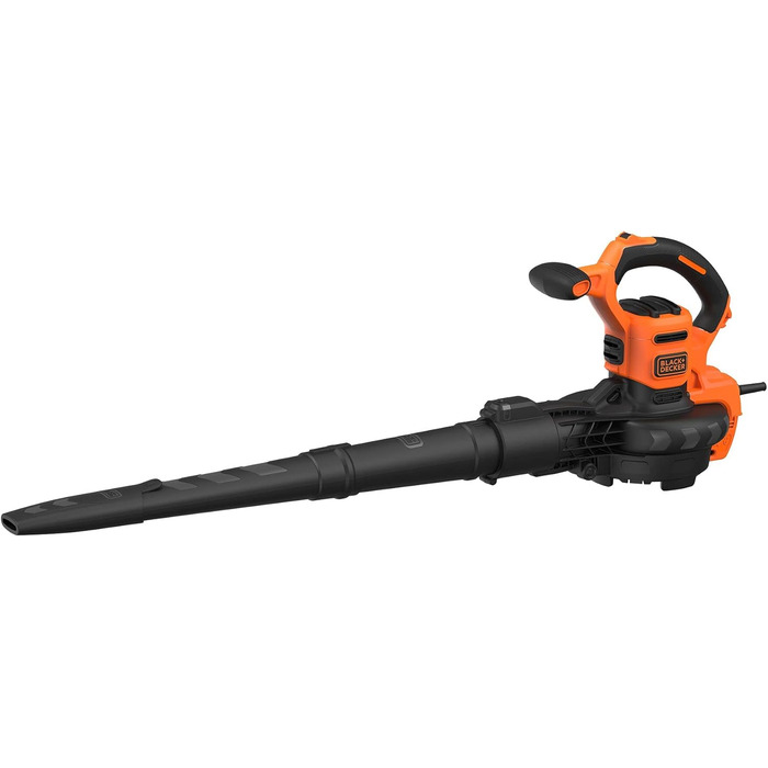 Black+Decker 3-in-1 Electric Leaf Blower/Vacuum BEBLV301 (3,000 Watts, with Shredder + attachable leaf rake, 72L collection bag backpack - high blowing speed & adjustable suction power)