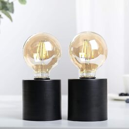 Настільні лампи JHY DESIGN 2 шт. з металу, бездротові, на батарейках, 20 см, декоративні, сферичні, для спальні, вечірки, саду, дому, вітальні (чорна основа)