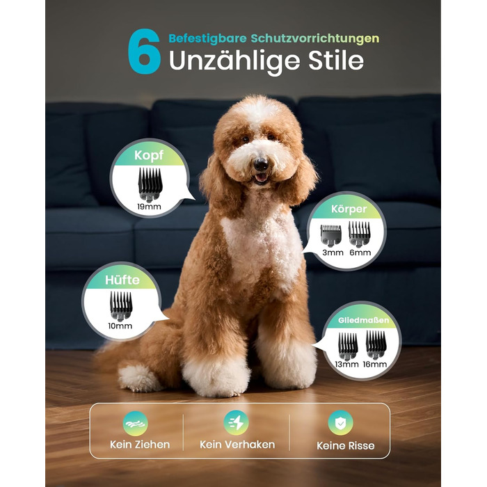 Професійна тиха машинка для стрижки собак Oneisall з довгим хутром та густою шерстю, знімні леза з нержавільної сталі, для собак, котів, коней, час роботи 4 години