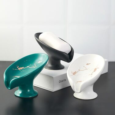 Керамічна мильниця-органайзер для мила, шампуню, чорного кольору, вінтажний дизайн, самостійно витікає