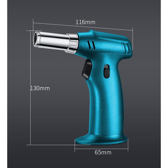 Кулінарний пальник-газовий обпалювач ibforcty, багаторазовий кухонний torch з регулюванням полум'я та замком безпеки для десертів, крем-брюле та BBQ, чорний