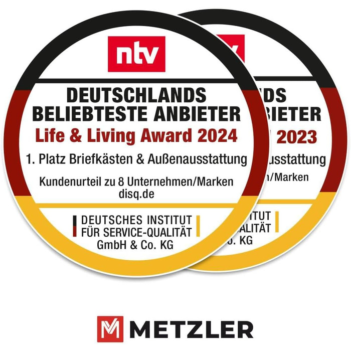 Поштова скринька Metzler Hoffmann антрацит RAL 7016 з табличкою для імені та відділенням для газет - настінна металева порошково-пофарбована, стійка до погодних умов