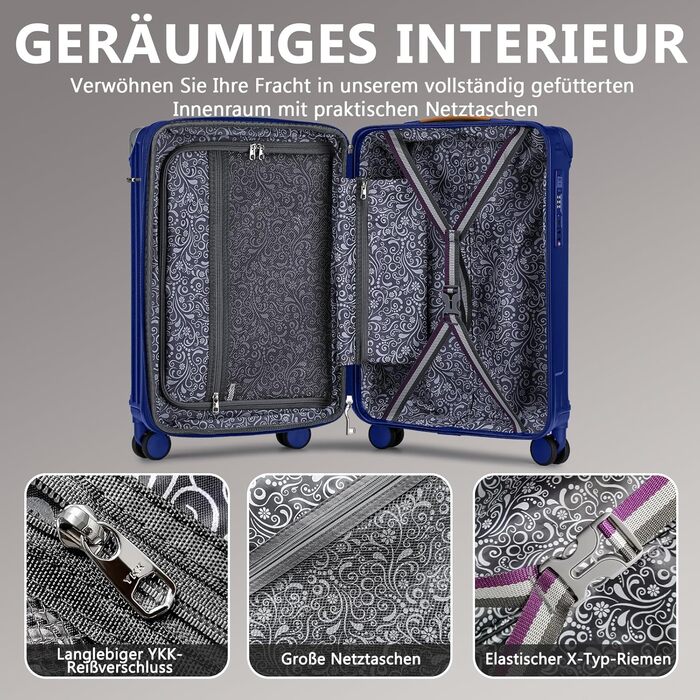 Чемодан Joyway ABS з жорсткою обшивкою, розширюваний, набір валіз з TSA замком та 4 колесами. Включає сумку та косметичку. Колір: зелений (блакитний). Набір валіз 3шт