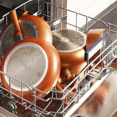 Набір кухонного посуду з антипригарним покриттям, 11 предметів: каструлі, сковорідки, сотейник. Підходить для духовки та гриля (до 177°C). Кухонний набір, для дому, безпечний для миття в посудомийній машині. CW11-CP 11