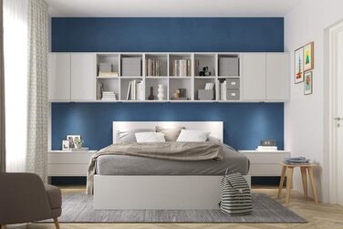 Настінний куб Iconico Home QBE з 4 відділеннями, білий, 75x35x75 см – для передпокою, вітальні, спальні, дитячої, кабінету
