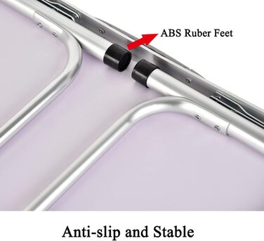 Складаний стіл 60 см: портативний, для кемпінгу, пікніка, саду, відпочинку на природі. Алюмінієвий каркас, регульована висота. Розміри: 60 x 45 x 25,9 см (Д x Ш x В). Білий