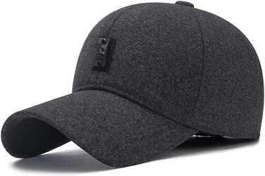 Чоловіча зимова кепка basecap з відкидними навушниками, унісекс, бейсболка з клапанами, спортивна кепка Dad Hat темно-сірого кольору