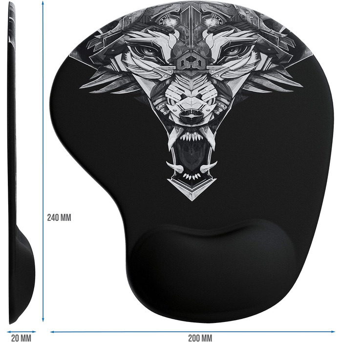 Кисетковий Mousepad CSL Titanwolf для геймінгу з підкладкою для зап'ястя - чорний