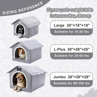 Будка для собак Jiupety, XL, 51x46x46 см, сіра - затишна лежанка для собак вагою 7-14 кг