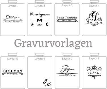 Гравійований фляготримач у шкіряній обкладинці з 2 чашами та воронкою в подарунковій коробці