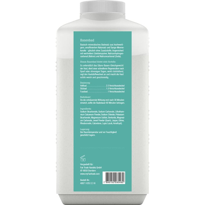 Effective Basenbad - 3000 g - with Sango Marine Coral - For supple skin - Regenerating after sports - Supports your alkaline cure (foot bath, full bath or wraps) - Without additives