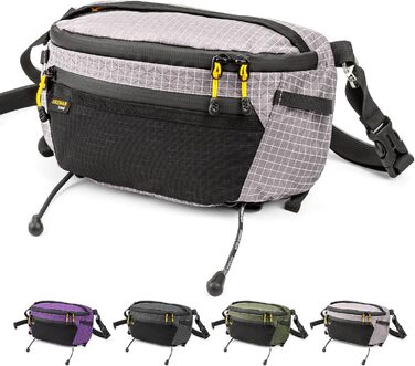Гірчатка на пояс - ультралегка спортивна сумка, водонепроникна, настебна, для туризму, прогулянок з собакою (сіра)