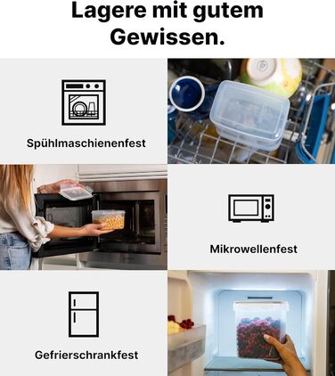 Набір контейнерів для зберігання Deco haus® з кришкою (24 шт.) - для кухні, продуктів, круп, борошна