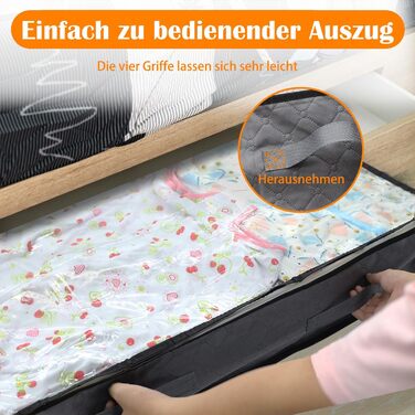 Коробка для зберігання під ліжко Flow Fire, 90L, 4 шт., з кришкою, складна, для постільної білизни та одягу