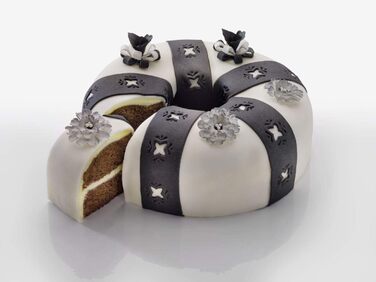 Zenker 7813 Springform Crème Noir with 2 tiers, diameter 29 cm, stainless steel, gray / beige, 28 x 28 x 7 cm, anthracite / cream