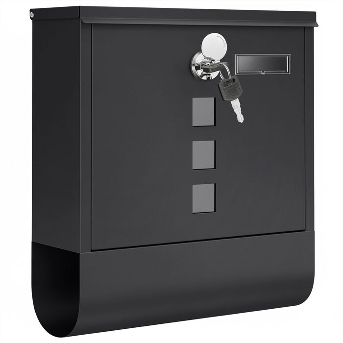 Поштова скринька SONGMICS з замком, оглядовим вікном та відділенням для газет, сіра, 10x30.8x33.8 см (GMB20AG)