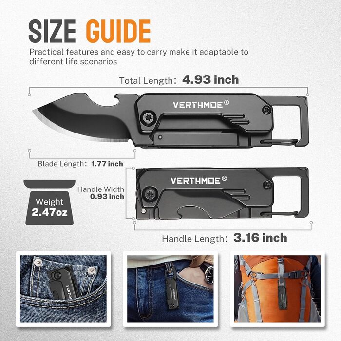 Мультитул-брелок для чоловіків: ніж-складник, мультиінструмент для подарунків, кемпінгу, дня народження, Advent-календарю 2025