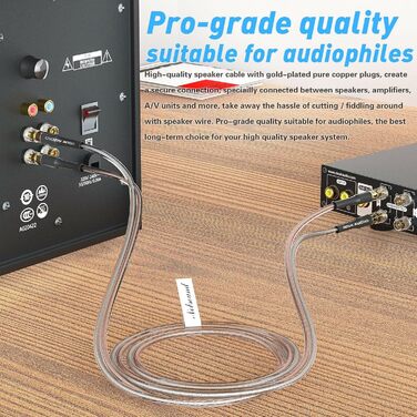 Акустичний кабель Douk Audio 14AWG OFC зі штекерами-бананами з позолоченням, 1 м