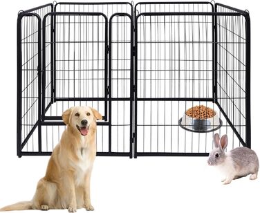 Вольєр для цуценят/собак Freigehege, складаний, 6 секцій, 65x80 см, чорний (6 шт.)
