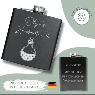 Набір фляг з гравіюванням - персоналізований з іменем - ідеальний подарунок на весілля та для чоловіків - нержавіюча сталь (Дизайн 11)