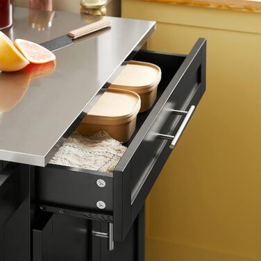 SoBuy Kitchen Cart with Wheels - Mobile Kitchen Island with Countertop